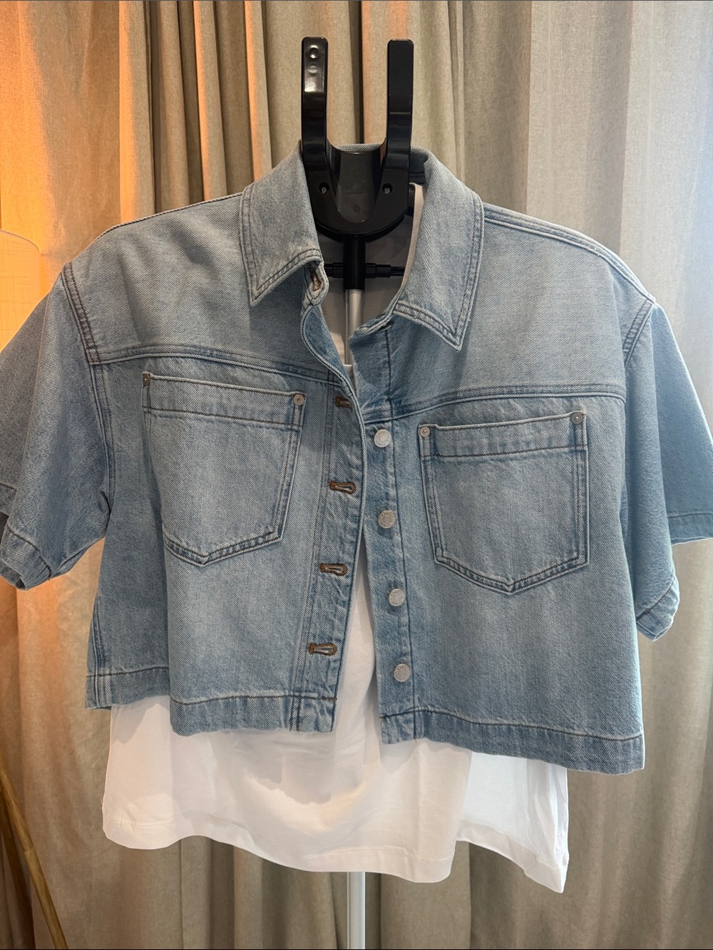 Madewell Light Blue Cropped Denim Jacket
